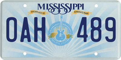 MS license plate OAH489