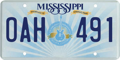 MS license plate OAH491