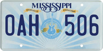 MS license plate OAH506