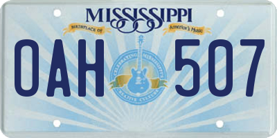 MS license plate OAH507