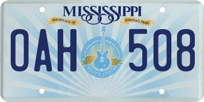 MS license plate OAH508