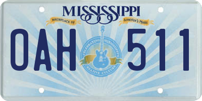 MS license plate OAH511