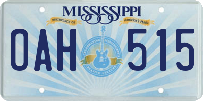 MS license plate OAH515