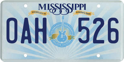 MS license plate OAH526