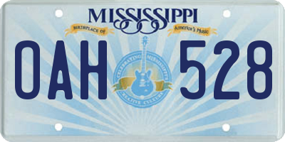 MS license plate OAH528