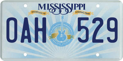 MS license plate OAH529