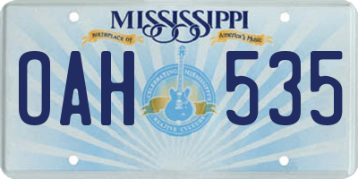 MS license plate OAH535