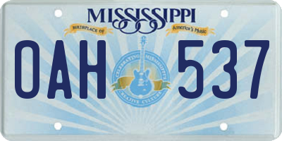 MS license plate OAH537
