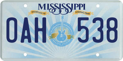 MS license plate OAH538