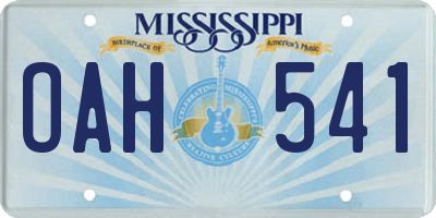 MS license plate OAH541