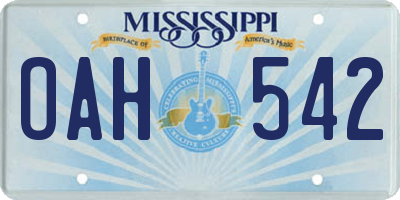 MS license plate OAH542