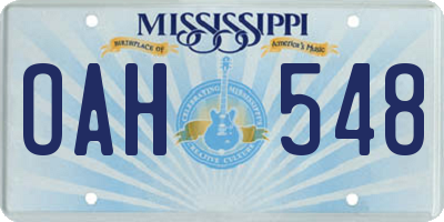 MS license plate OAH548