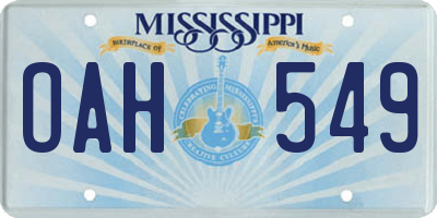 MS license plate OAH549