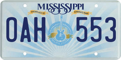 MS license plate OAH553