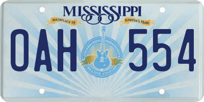 MS license plate OAH554
