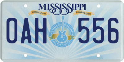 MS license plate OAH556