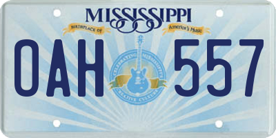MS license plate OAH557