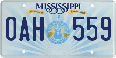MS license plate OAH559