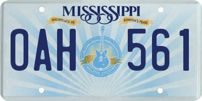 MS license plate OAH561