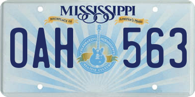 MS license plate OAH563