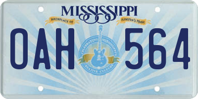 MS license plate OAH564