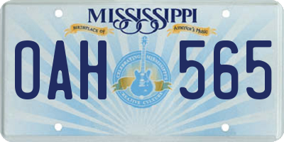 MS license plate OAH565