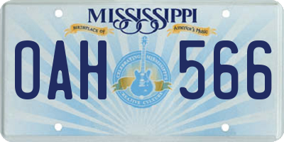 MS license plate OAH566