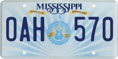 MS license plate OAH570