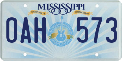 MS license plate OAH573