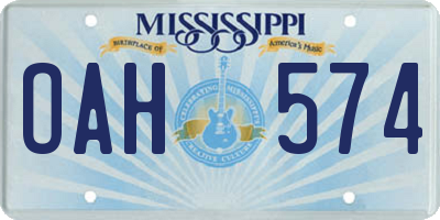 MS license plate OAH574