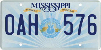 MS license plate OAH576