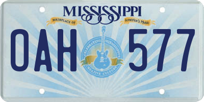 MS license plate OAH577