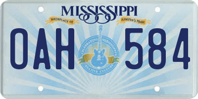 MS license plate OAH584