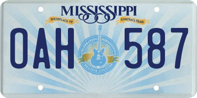 MS license plate OAH587