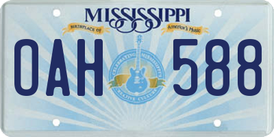 MS license plate OAH588