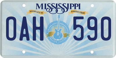 MS license plate OAH590