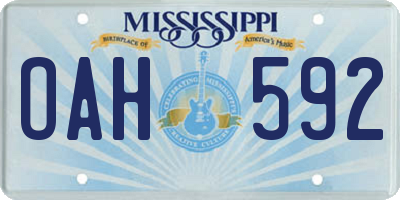 MS license plate OAH592