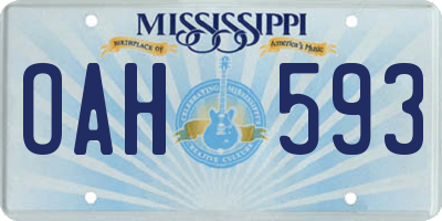 MS license plate OAH593