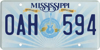 MS license plate OAH594