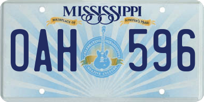 MS license plate OAH596