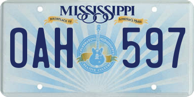 MS license plate OAH597