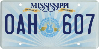 MS license plate OAH607