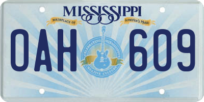 MS license plate OAH609