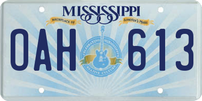 MS license plate OAH613