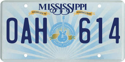 MS license plate OAH614