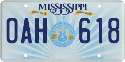 MS license plate OAH618