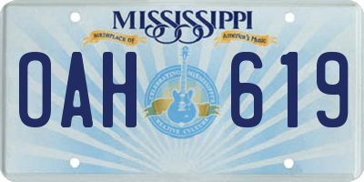 MS license plate OAH619