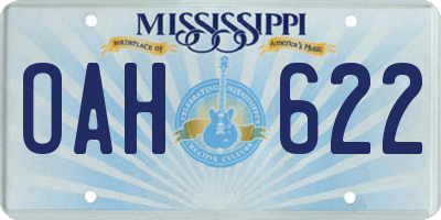 MS license plate OAH622