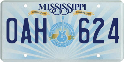 MS license plate OAH624
