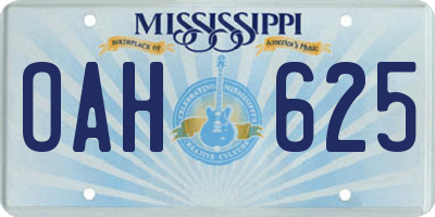 MS license plate OAH625